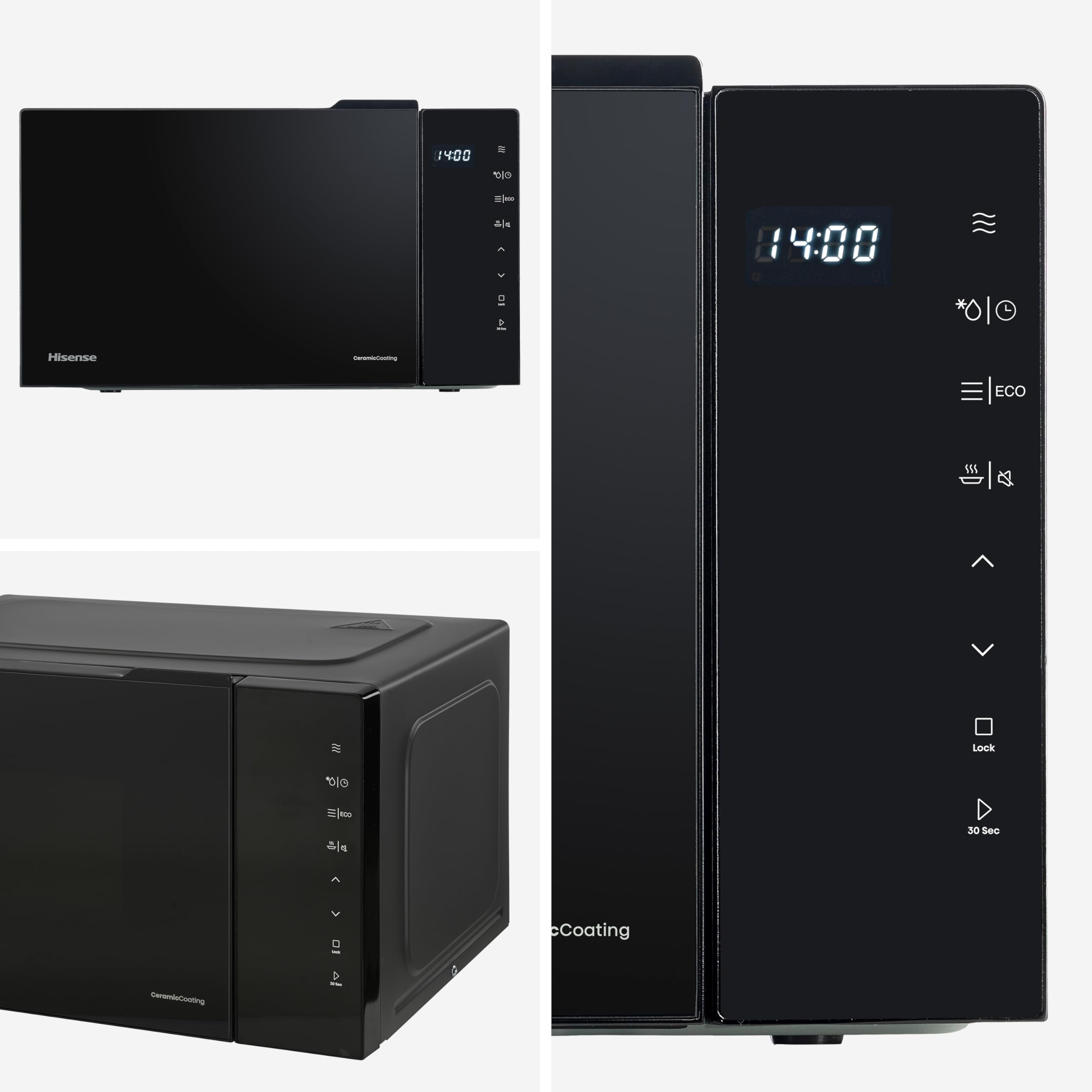 Hisense Microonde H23MOBS5H4, cavità 23L, apertura porta a sinistra, display LED touch, 8 funzioni, 800W