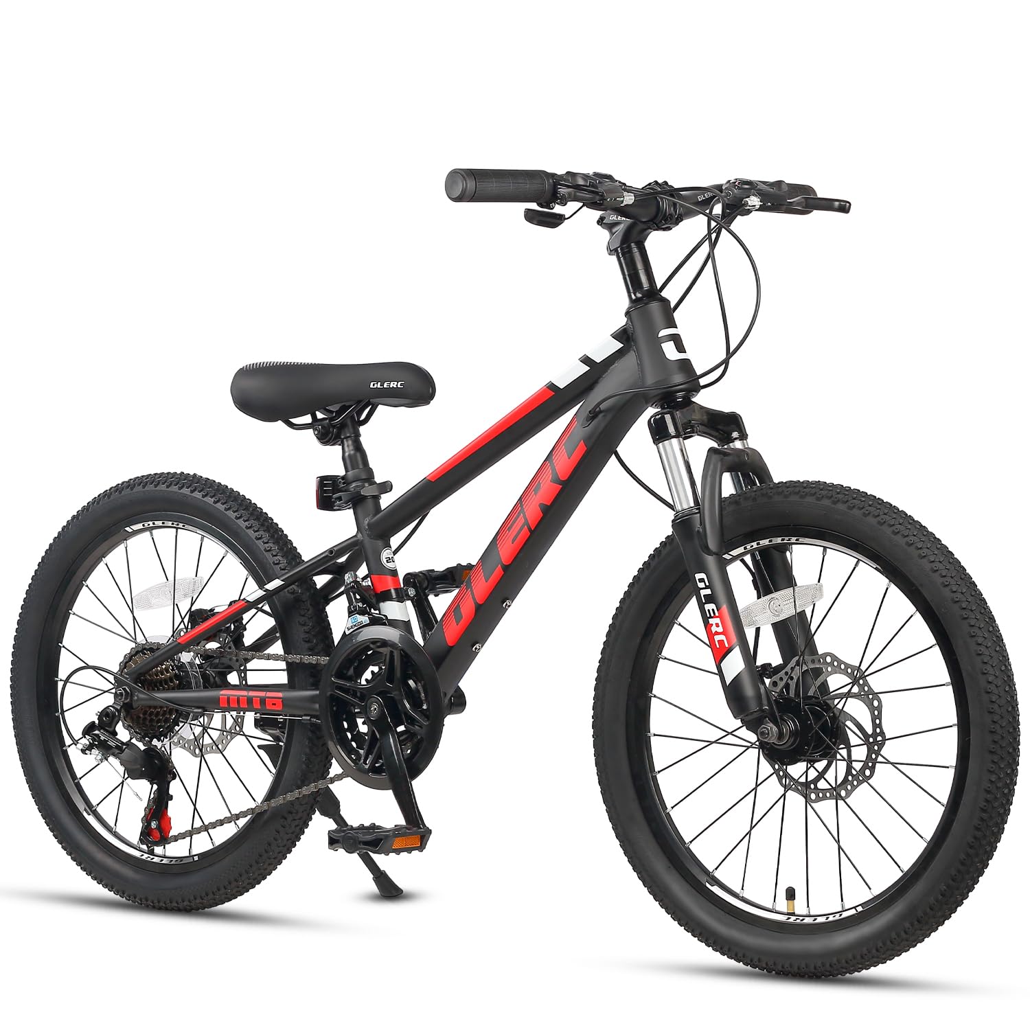 Glerc Skyline 20-24-Zoll Kinder Mountainbike für Jungen Mädchen, Kinderfahrrad für 6-18 Jahre alte Teenager, 21 Speed-Fahrrad mit vorderer Aufhängung & Scheibenbremsen, mehrere Farben