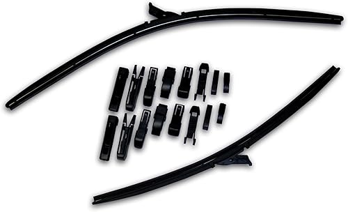 TuningPros WBU-26-22 - Escobilla de limpiaparabrisas sin soporte, adaptador múltiple de 26 pulgadas (25.591in) lado del conductor y 22 pulgadas