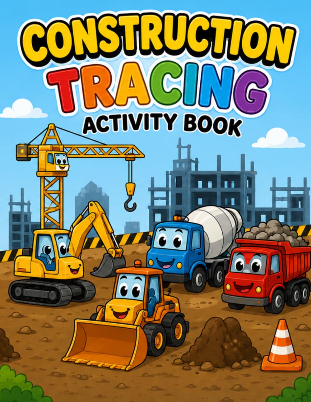 Construction Tracing Activity Book: Fun Construction Vehicle Tracing for Toddlers & Preschoolers
