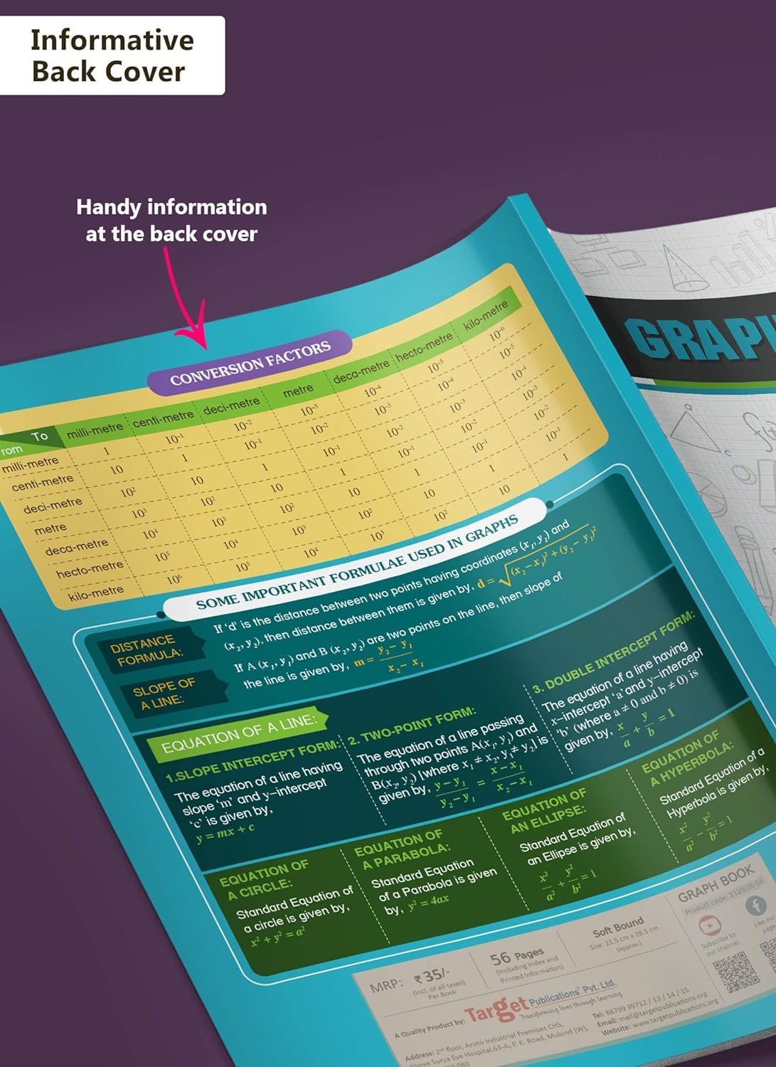 TARGET PUBLICATIONS WOODSNIPE - Quaderni a quadretti per scuola, formato A4, con copertina marrone, 56 pagine, fogli a quadretti da 1 cm, per matematica, set di 14 copie a grafici