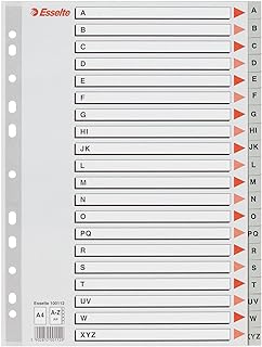 Esselte Abecedários de plástico, PP, tamanho A4, faixa STD, cinzento, 100112