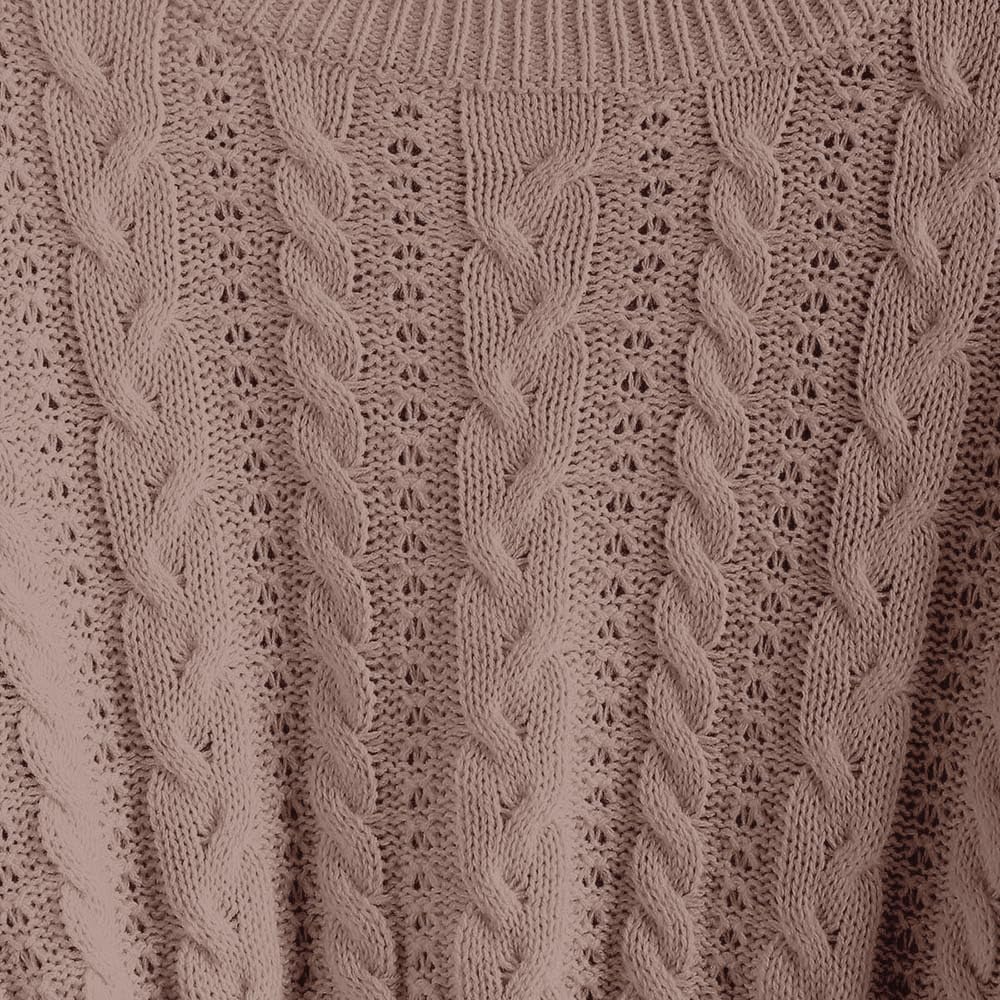 ZAFUL Women's Crew Neck Long Sleeve Pullover Crop Sweater Mock Neck Lantern Sleeve Ribbed Knit Cropped Sweater - Image 6