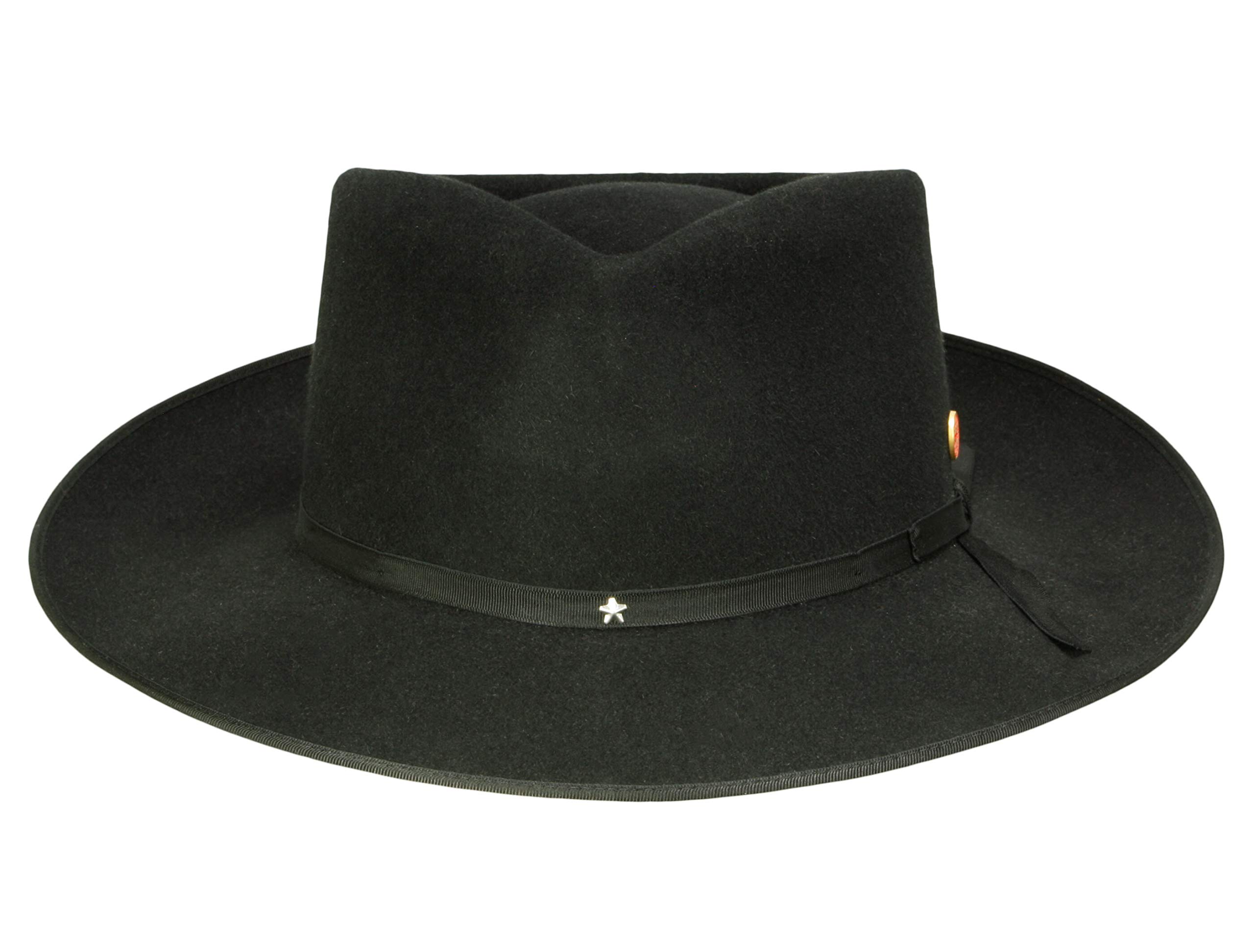 Mayser UDO Fedora Musikerhut aus Haarfilz - Schwarz-Schwarz (8001-8001) - 56,5 cm (56)
