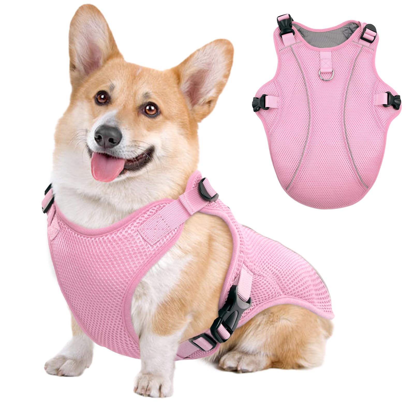 Kuoser Dog Cooling Vest, Cool Vest for Dogs Breathable Summer Dog Cool Coat, Cooling Jacket for Small Dogs, Pet Summer Vest for Hot Weather, Pink S