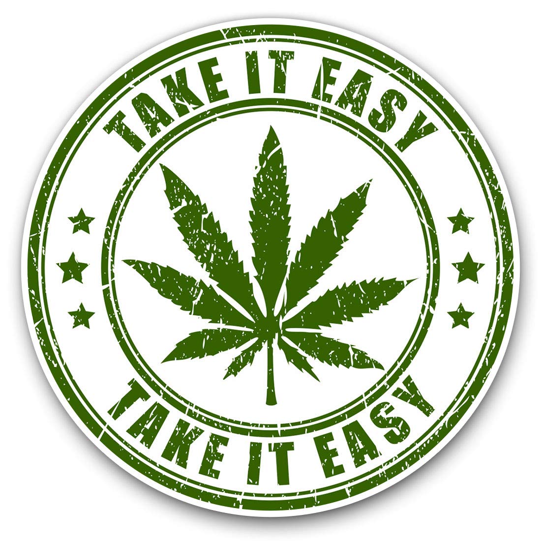 Destination Vinyl Ltd Take It Easy Cannabis Marijuana 5698 Vinyl Stickers (Set Of 2) 10Cm - Take It Easy Cannabis Marijuana Decals For Laptops,Tablets,Luggage,Scrap Booking,Fridges, 5698