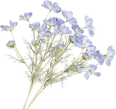 4PCS Artificial Wild Flower Blue Fake Cosmos for Wedding Home Decor