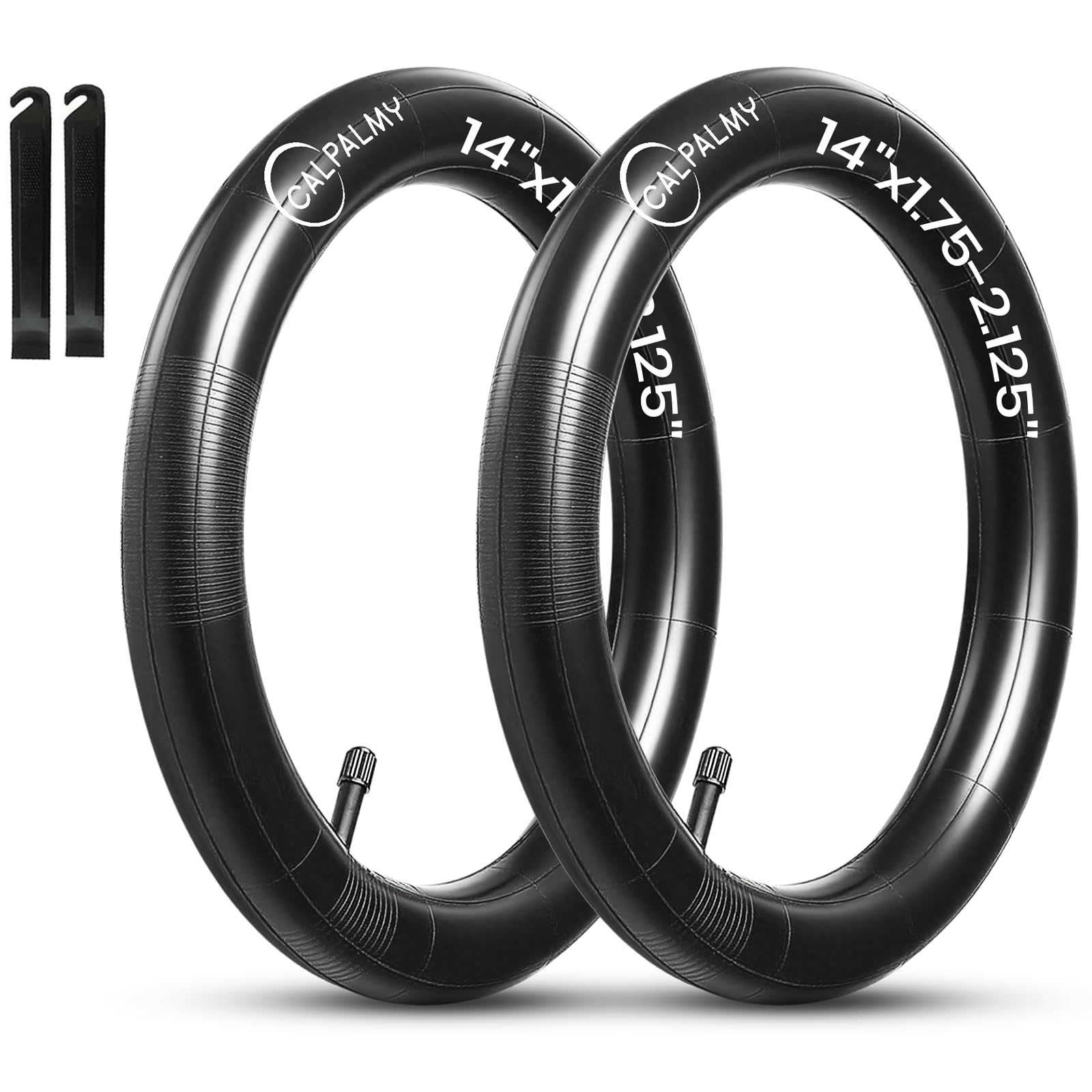 CALPALMY 12"/14"/16"/18"/20"/22"/24"/26"/28" Kids Bike Inner Tubes (2 Pack), Width Fit 1.75/1.95/2.125 with Schrader Valve, Compatible with Most Kid Bike and Road, Mountain Bikes