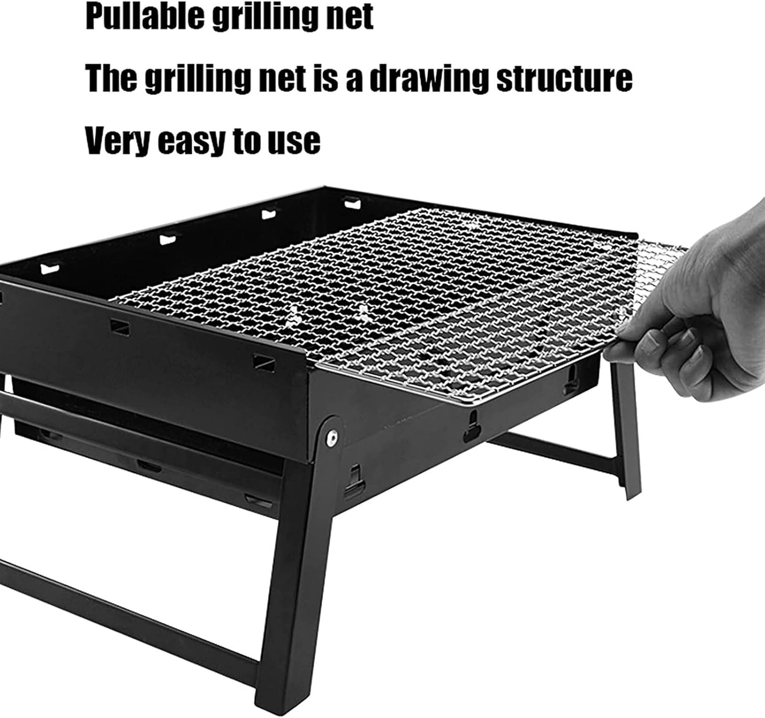BBQ Portable Foldable Charcoal Grill Desk Stainless Steel BBQ Charcoal Grill for Picnic Garden Patio Camping Travel (Size Small) ()