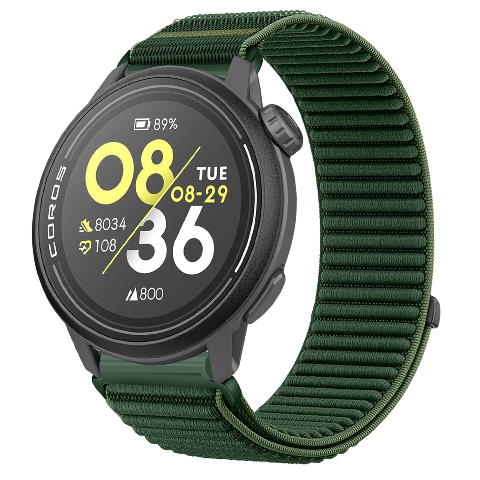 Cinturino In Nylon Traspirante Per COROS Pace 4 – Sport Loop Morbido E Regolabile, Darkgreen