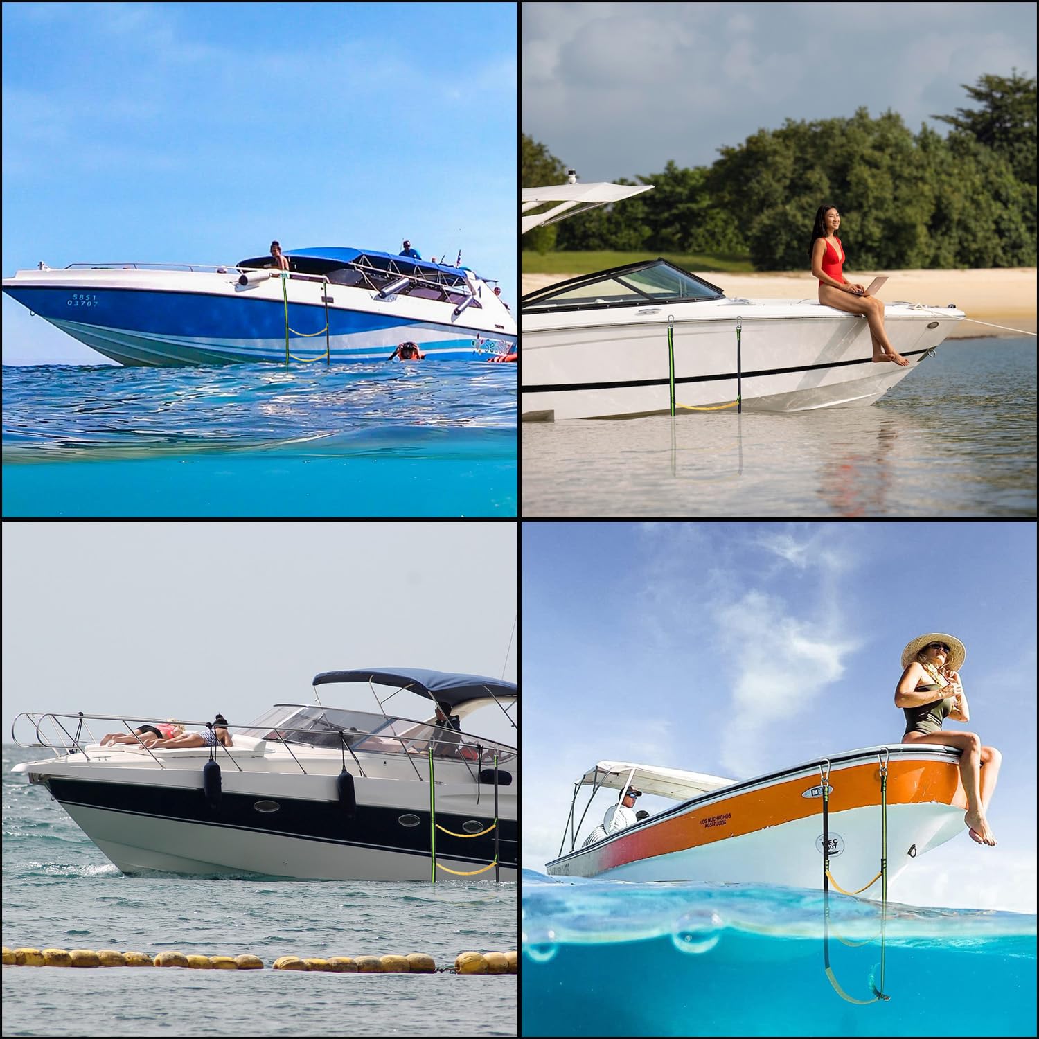 Échelle De Corde De Bateau, 3 Marches, Vert Fluorescent, Nylon Et Acier Inoxydable, 98*40cm, 50 kg, Pliable, Visible En Situation De Faible Luminosité