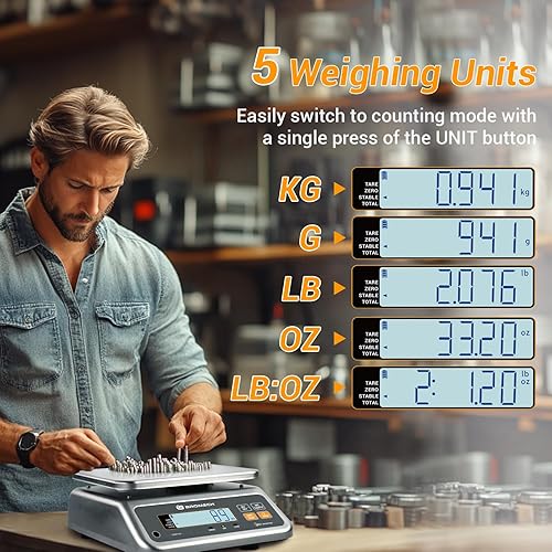 Miniatura 3 de Bromech Escala de gramos impermeable pesa gramos, libras y kilogramos, capacidad de 13 libras, aumento de 0.001 libras, plataforma de acero