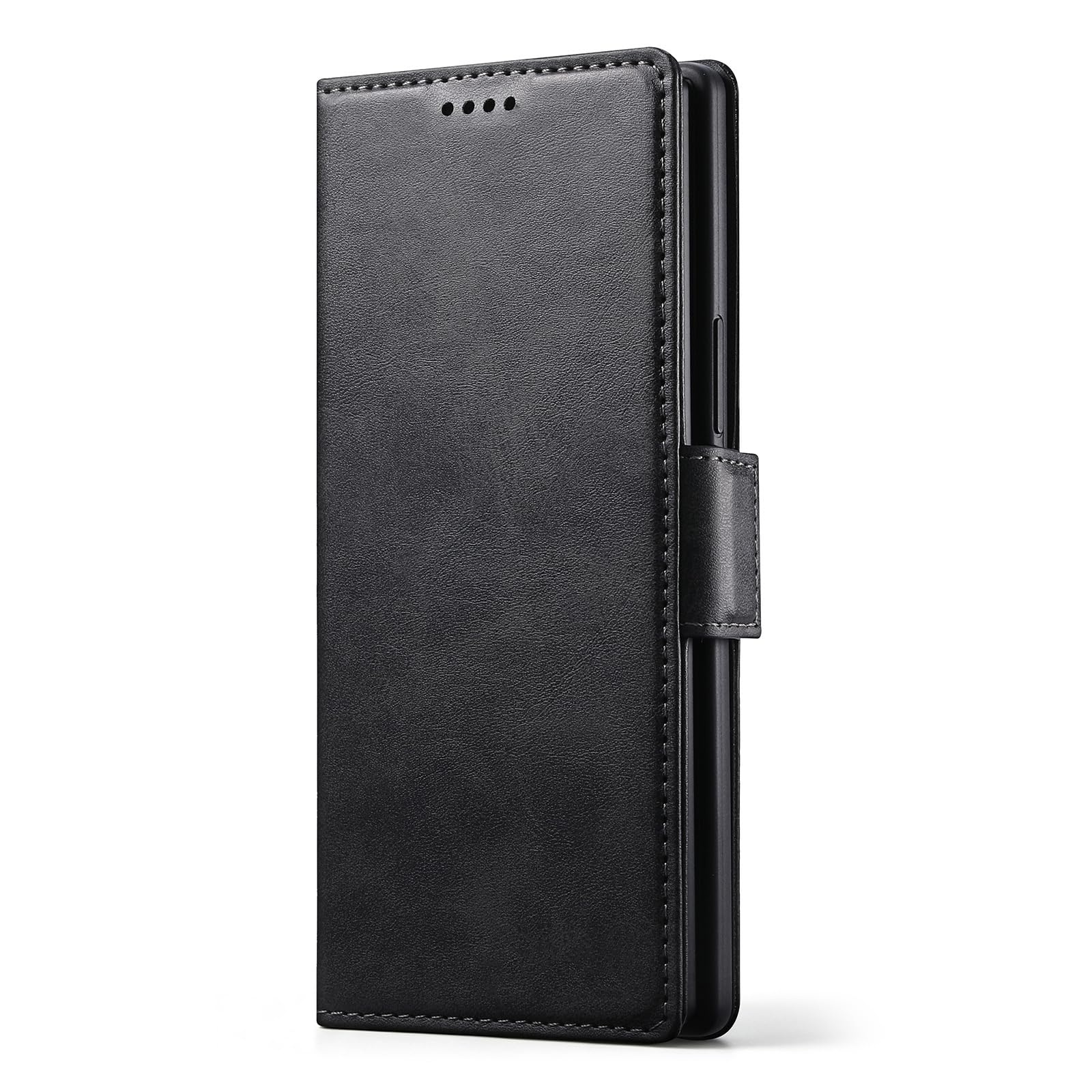 Portafoglio Cover per Samsung Galaxy Z Fold 8 Ultra, Chiusura Magnetica | D'epoca Affari Ribaltabile Pelle Protezione Custodia con Porta Carte Funzione Supporto Caso,Nero,Fold 8 Ultra