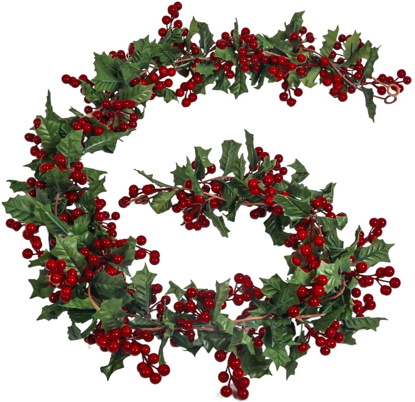 Ghirlande Natalizie per Porta d'ingresso, ghirlande Natalizie rustiche Artificiali con Palla di Natale Pigna a Bacca Rossa Appendere ghirlande Natalizie(50cm Wreath