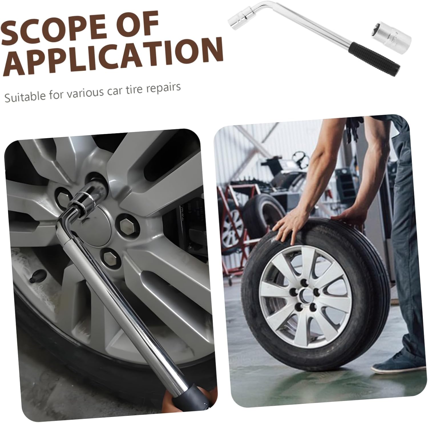 TEHAUX Extended Lug Wrench Sleeves Telescopic Car Wrench Tool for Vehicles Portable Ergonomic Design