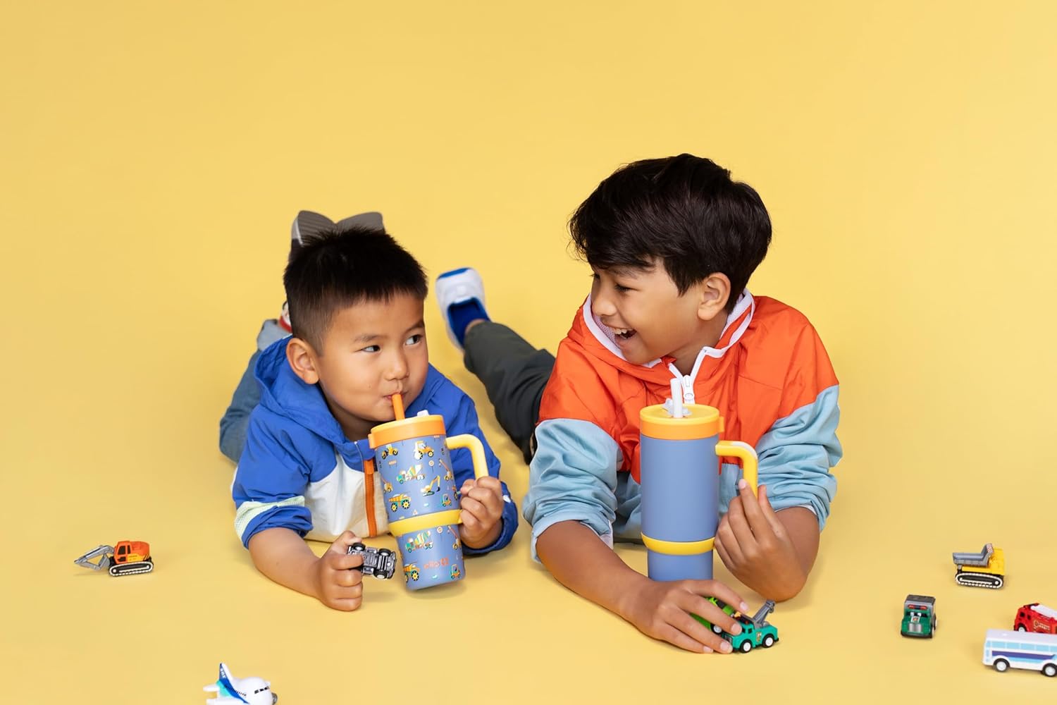 Ello Oasis 14oz Stainless Steel Toddler Tumbler with Handle & Retracting Straw, 100% Leakproof, Double-Wall Vacuum Insulated, Kids Water Bottle for School, BPA Free, Dishwasher Safe, Construction - Image 8