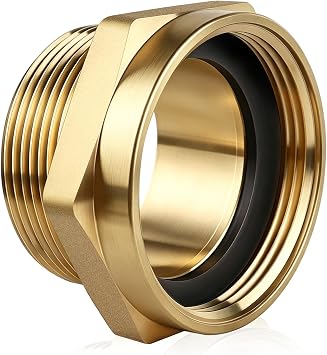 2.5inch Fire Hose Adapter, 2-1/2 NST Female to 2-1/2 NPT Male Brass Coupler
