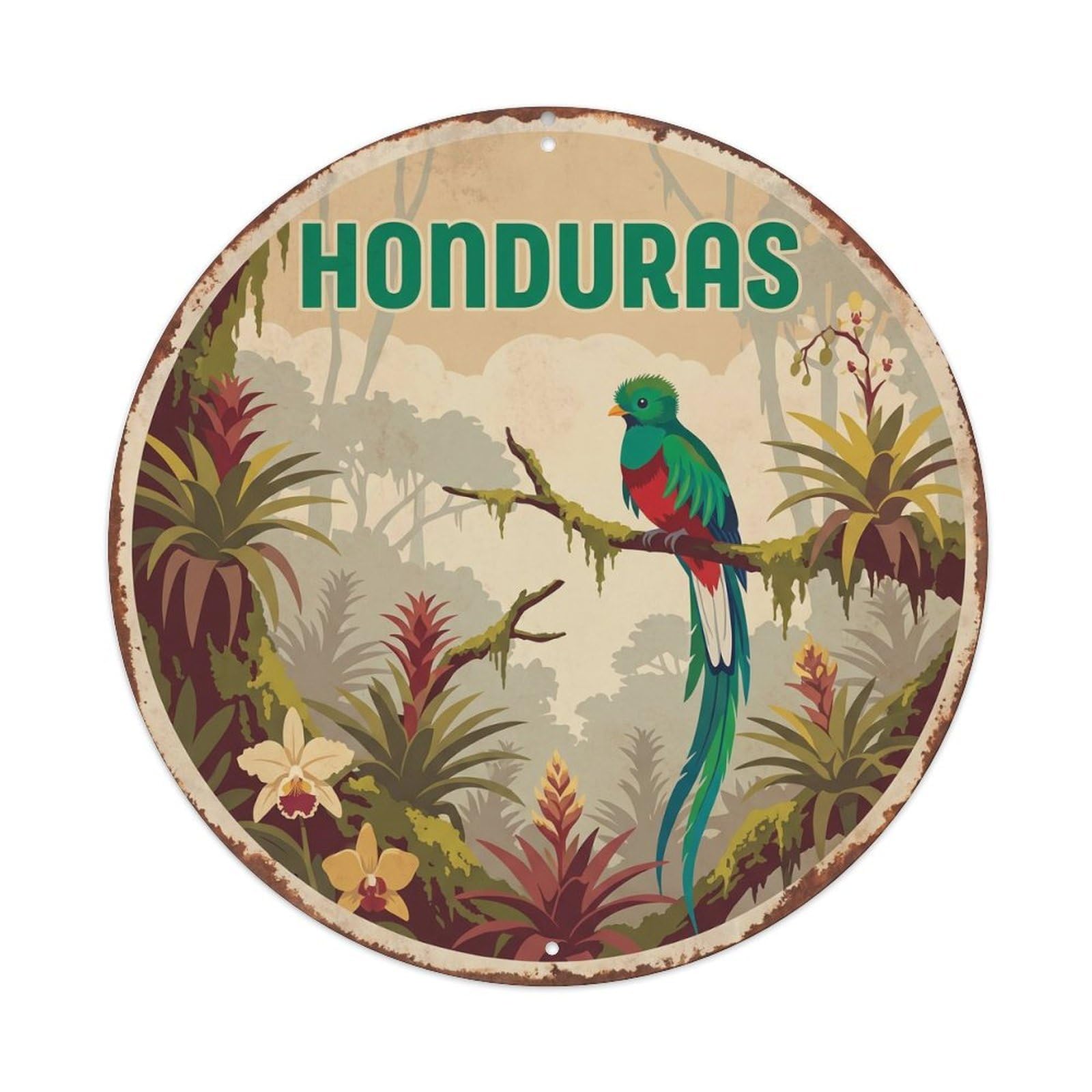 Honduras Quetzal Cloud Forest Metal Tin Sign