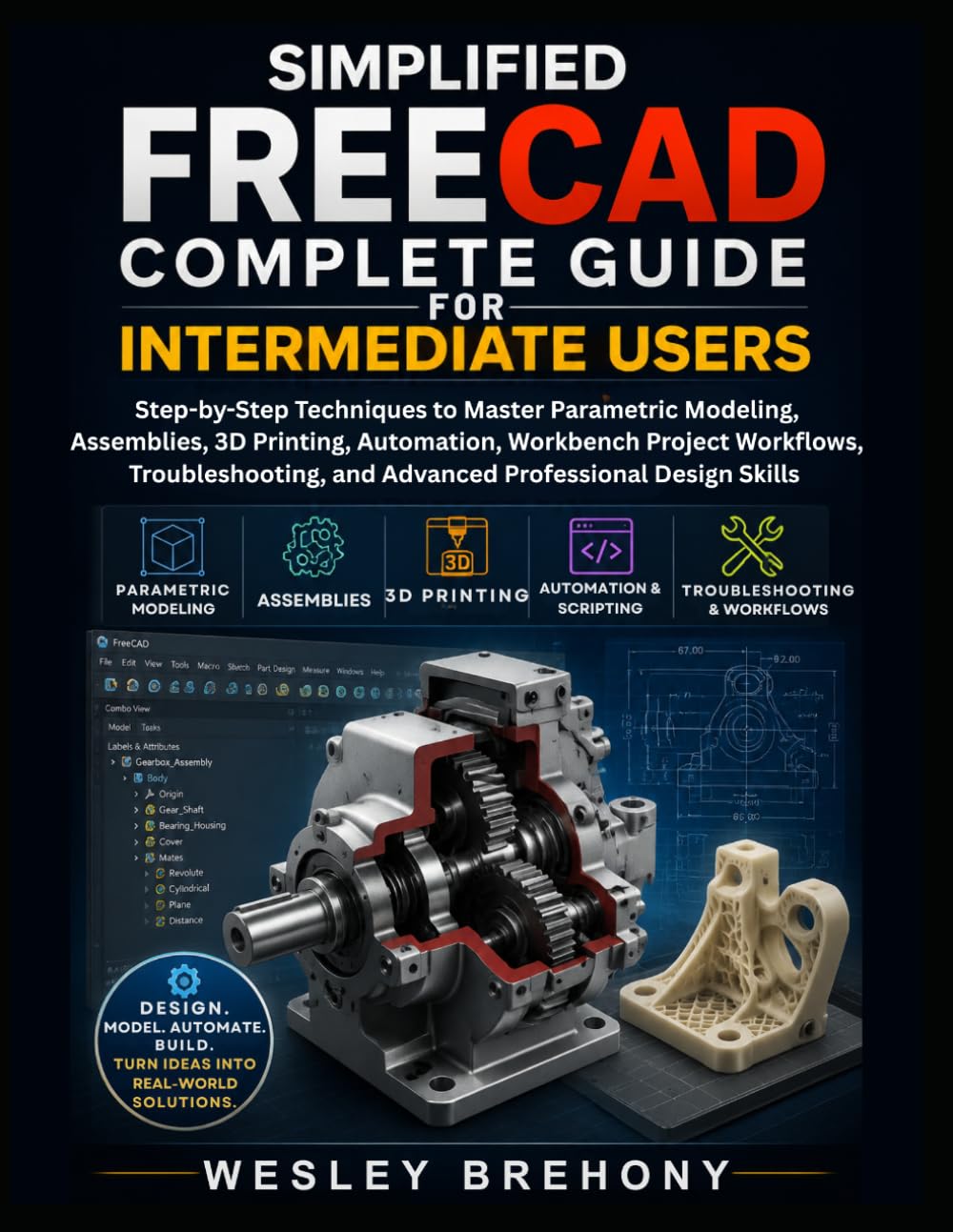 Simplified FreeCAD Complete Guide for Intermediate Users: Step-by-Step Techniques to Master Parametric Modeling, Assemblies, 3D Printing, Automation, ... Design Skills (Simplified Manual Guides)