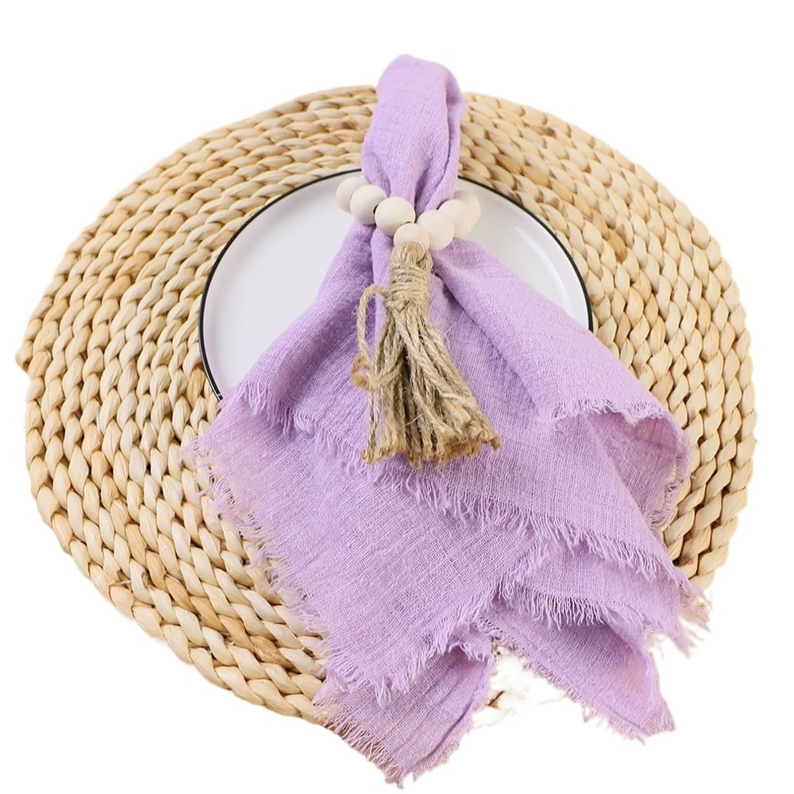 Cloth Napkins 4PCS 42x42cm Cotton Gauze Wedding Napkins,Retro Cheesecloth Table Decor, Muslin Tea Towels Dinner Rustic