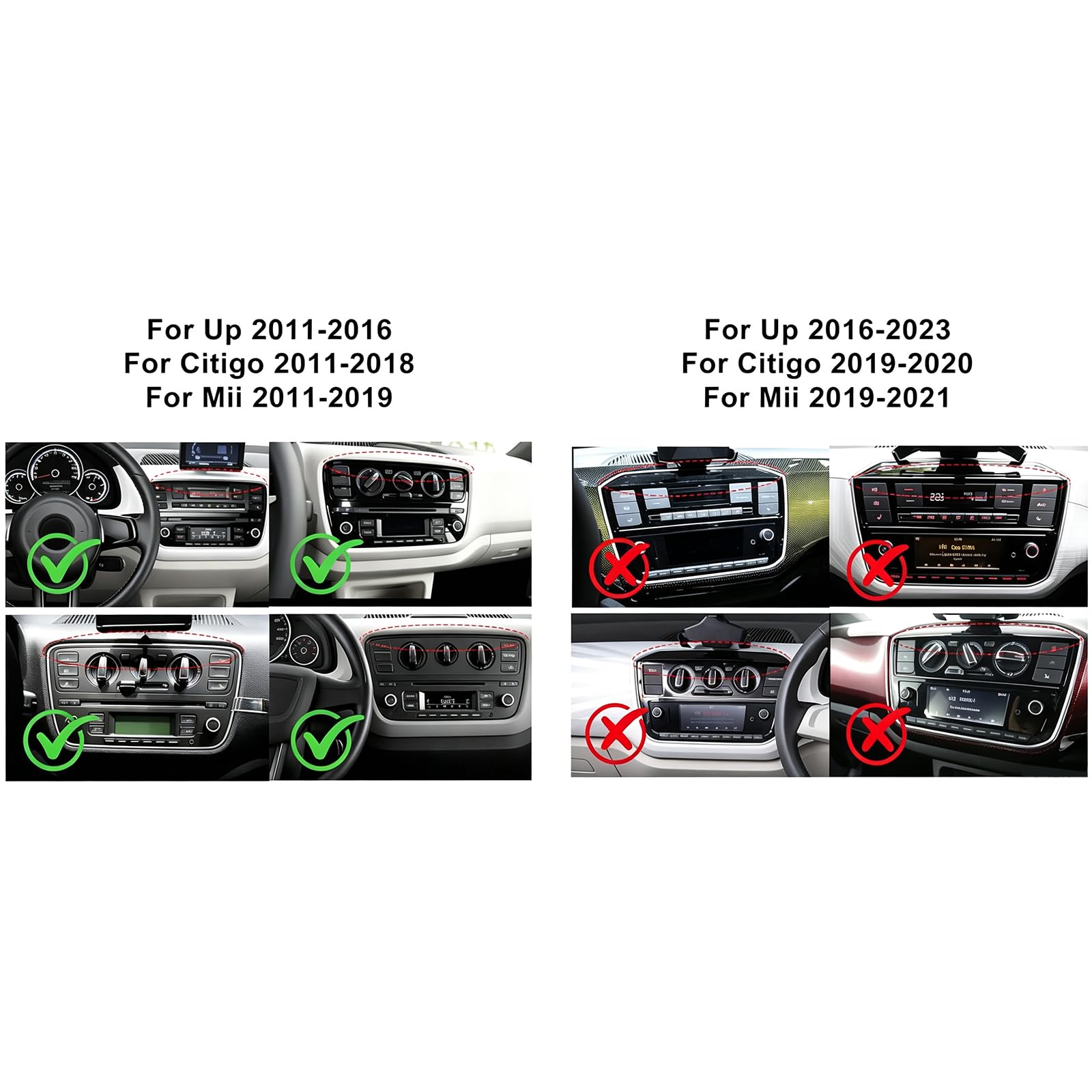 Pour Volkswagen Up Skoda Citigo Seat Mii 2011-2019 autoradio stéréo