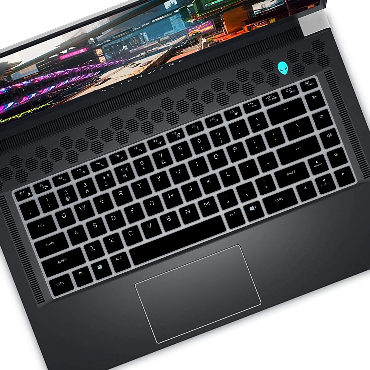 Dell RAYA Silicone Keyboard Skin Cover for Alienware m15 R7, m16 R1, x15 R2, x17 R2 & Dell G16 Gaming Laptops (Black)