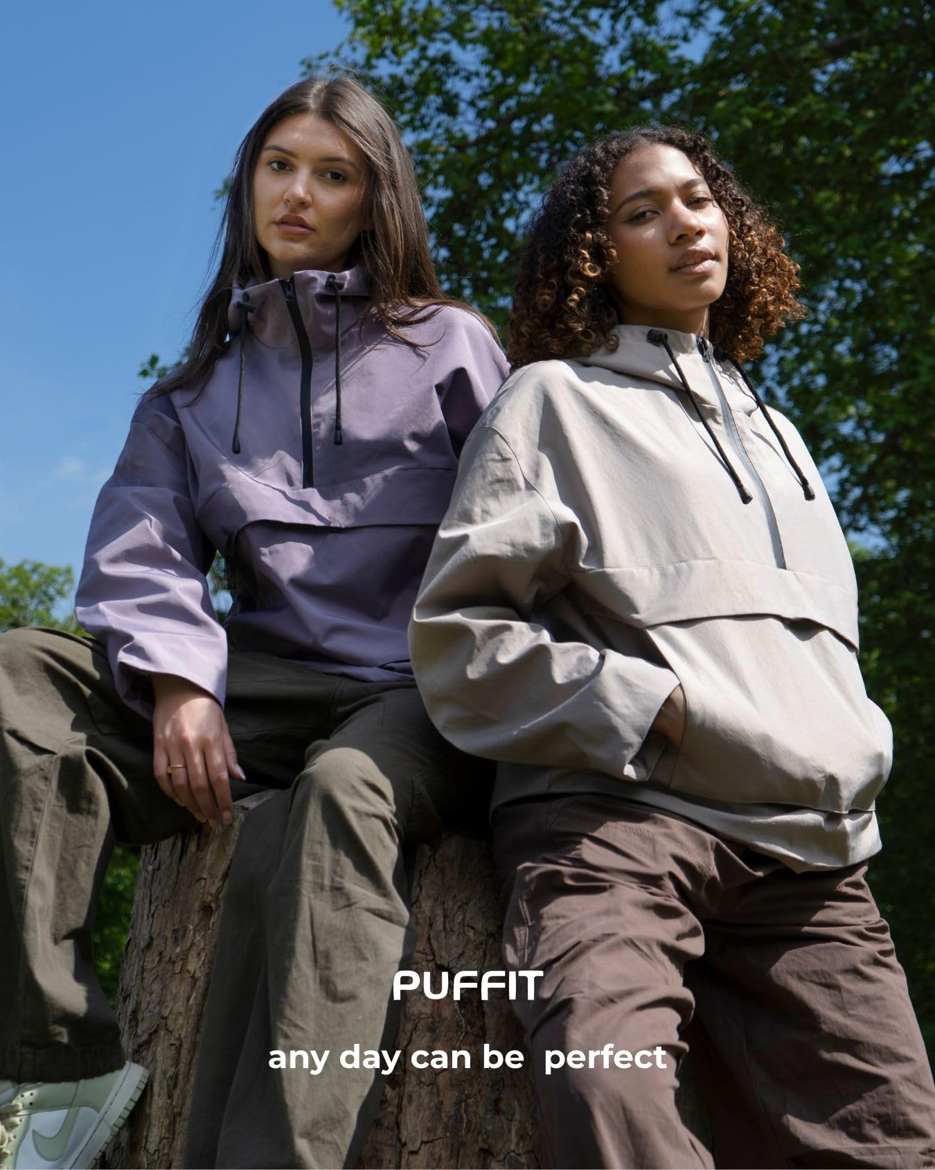 PUFFIT Anorak - Chaqueta impermeable ligera con capucha para mujer, resistente al agua, con capucha, perfecta para acampar y viajar
