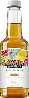 Mango Syrup - Nut Soy Dairy Free - Flavor Fluffy & Crunchy Snow Cones - Shelf Stable - Makes 8 Servings - 16 ounces