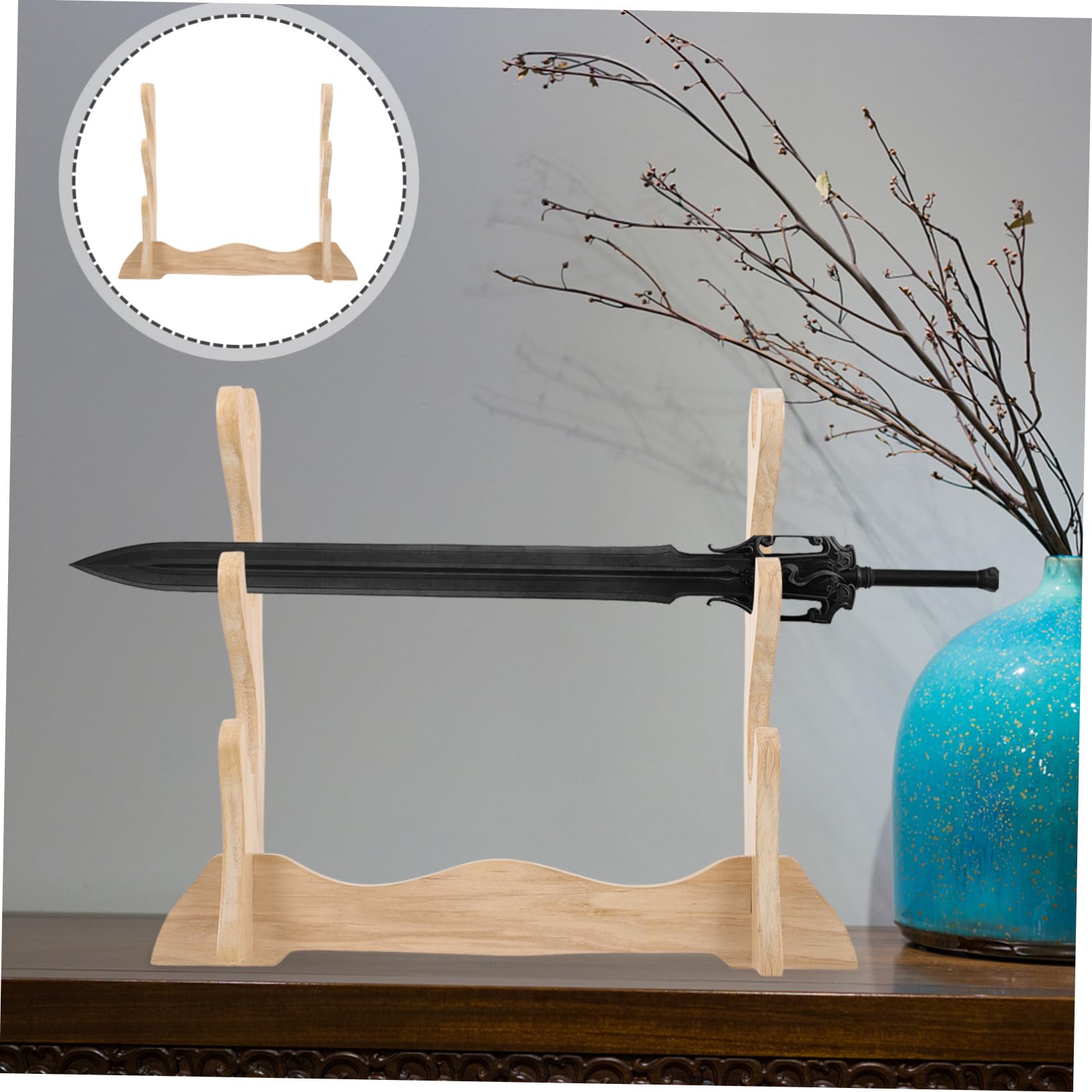 TOYANDONA Estante de Espadas de Madera Soporte Decorativo para Espadas Expositor de Mesa para Exposición Salas de Estar