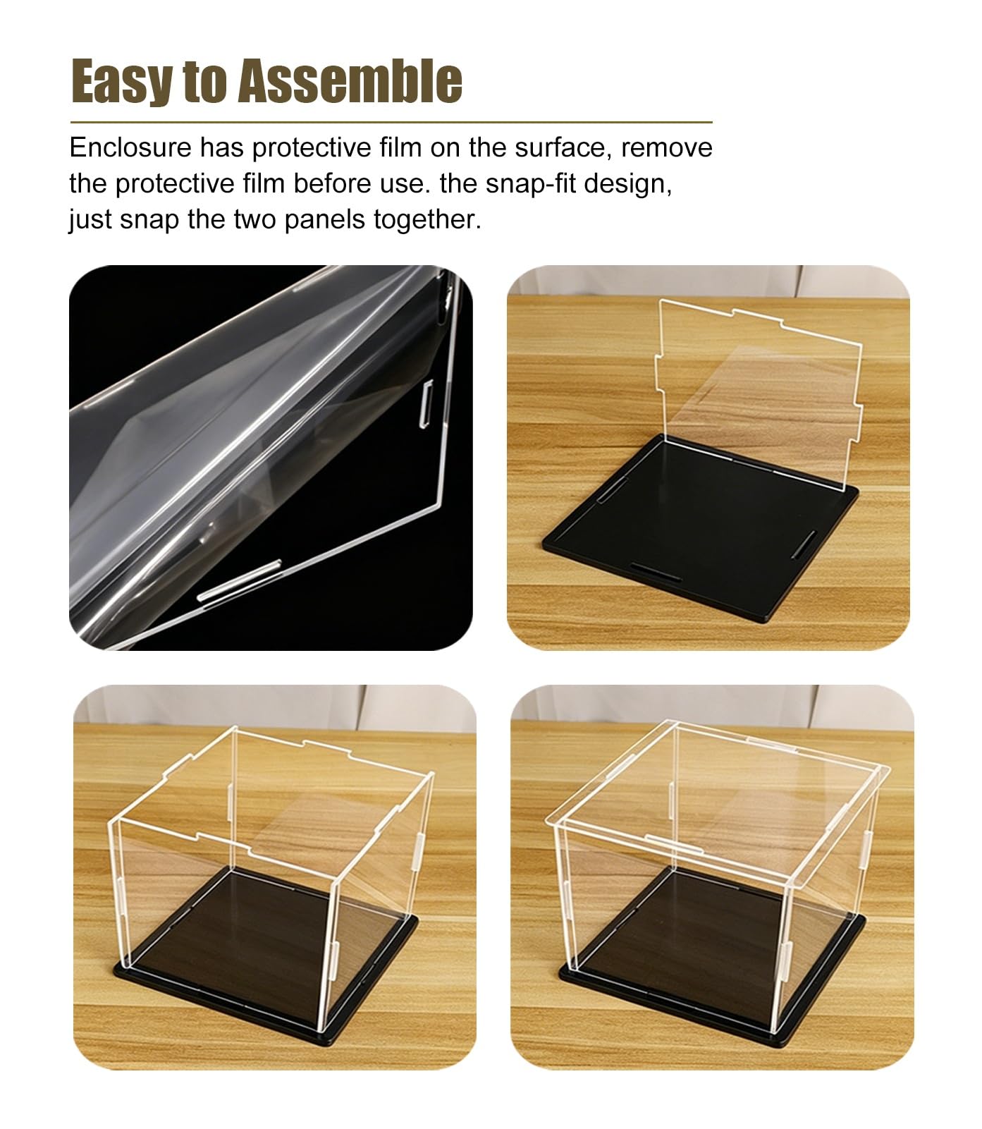 Teca Plexiglass Grande Cubo Porta Autografi con Supporto Rimovibile | Portaoggetti da Banco in Acrilico per Più Blocchi, Contenitore per Cimeli di Basket con Base Nera(30x30xH30cm/12x12x12in)
