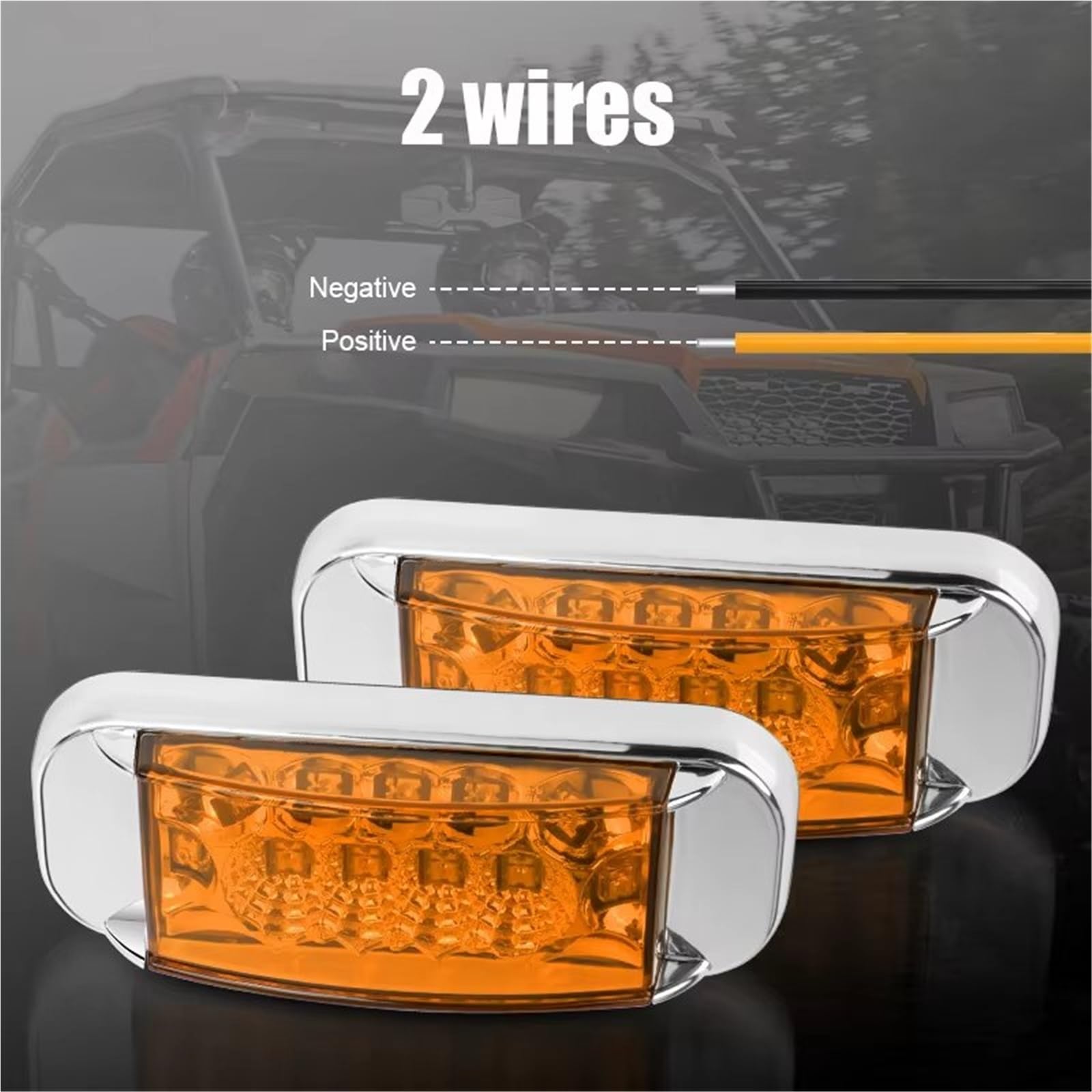 Genérico Intermitente coche Luz LED De Posición Lateral Camión Lámpara 12V Y 24V Indicador Freno Luces Señal Giro Impermeables Para Furgoneta Indicador de dirección(10pcs Yellow Light)