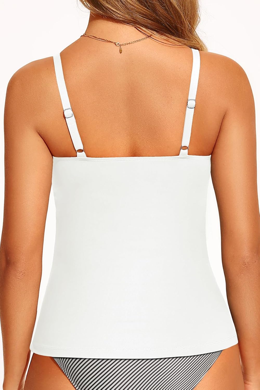 Tankini Tops for Women - V Neck Tummy Control Bathing Suit Top Only No Bottom - Image 2