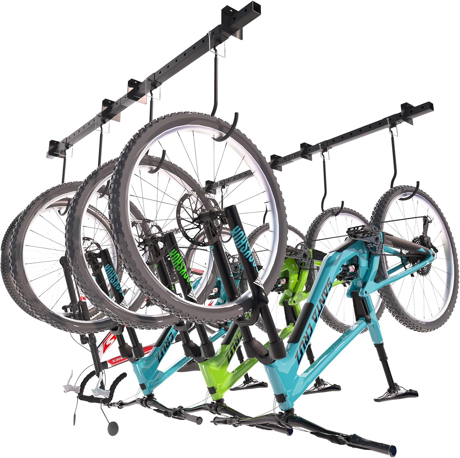 Echaprey Bike Hangers for Garage Bike Storage Rack Ceiling Mount Indoor Metal Bike Rack Hanger Garage Home Storage 8 Adjustable Bike Hooks for 4 to 8 Bicycles, Holds Up to 250lbs