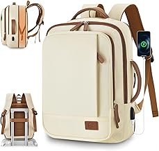40 x 30 x 15 cm Air France British Airways Expandable 10 cm 40 x 30 x 25 Eurowings Backpack Travel Luggage Cabin Airplane Under Seat Waterproof Laptop Backpack 15.6 Inches Women Men, khaki