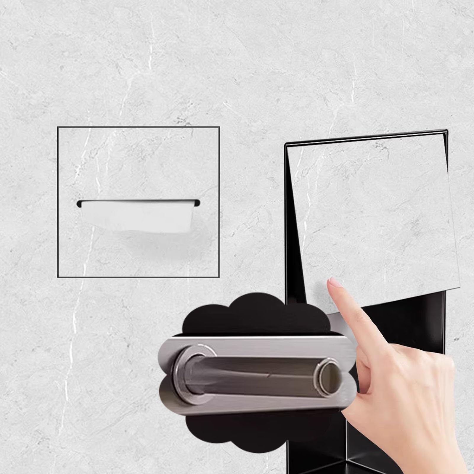 Vibeo Portarrollos Empotrable Pequeño Soporte Empotrado para Papel Higiénico con Cierre Magnético, Nicho de Pared Impermeable para Baño, Armario Empotrado Invisible para Papel