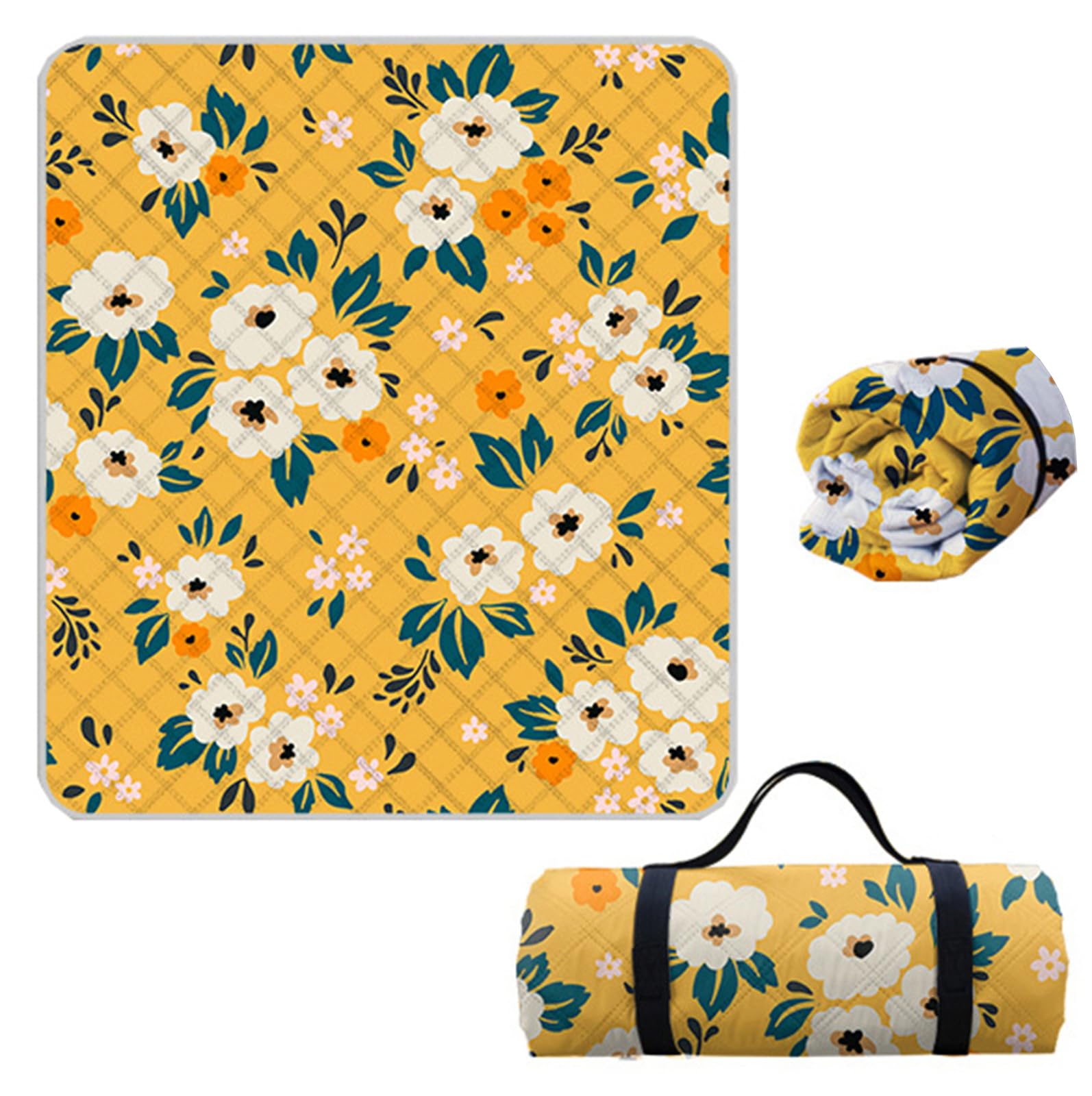 Hayisugal Picnic Blanket 200 x 200 cm Thickened Beach Blanket Sand-Free Waterproof Camping Blanket Picnic Mat Portable Picnic Blanket for Beach, Picnic, Hiking, Park, Travel, Plants Q, 200 x 200 cm