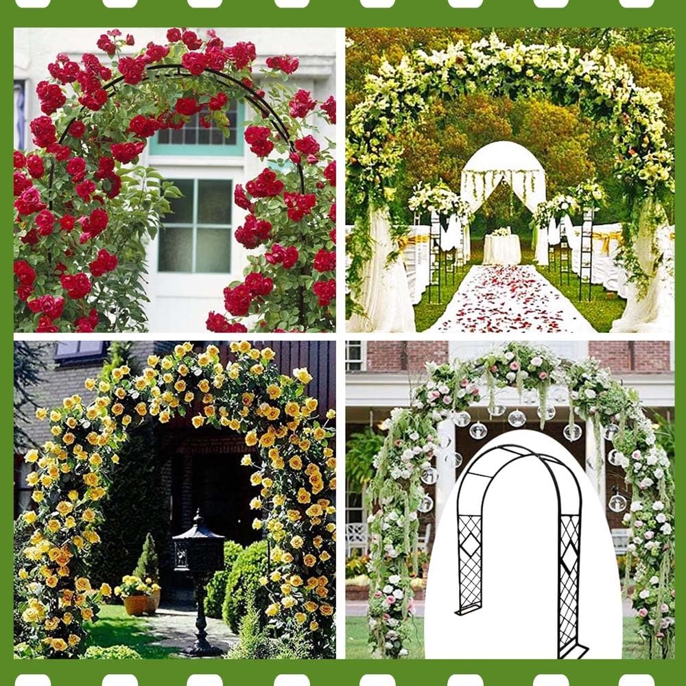 Gartenbogen mit Rankgitter für Kletterpflanzen, Metall Hochzeitsbogen Breit 139.7 cm 180.3 cm 200.7 cm 221.0 cm 241.6 cm 279.4 cm 299.7 cm 320.0 cm 340.4 cm Gartenbogen für Hochzeit Gartenparty
