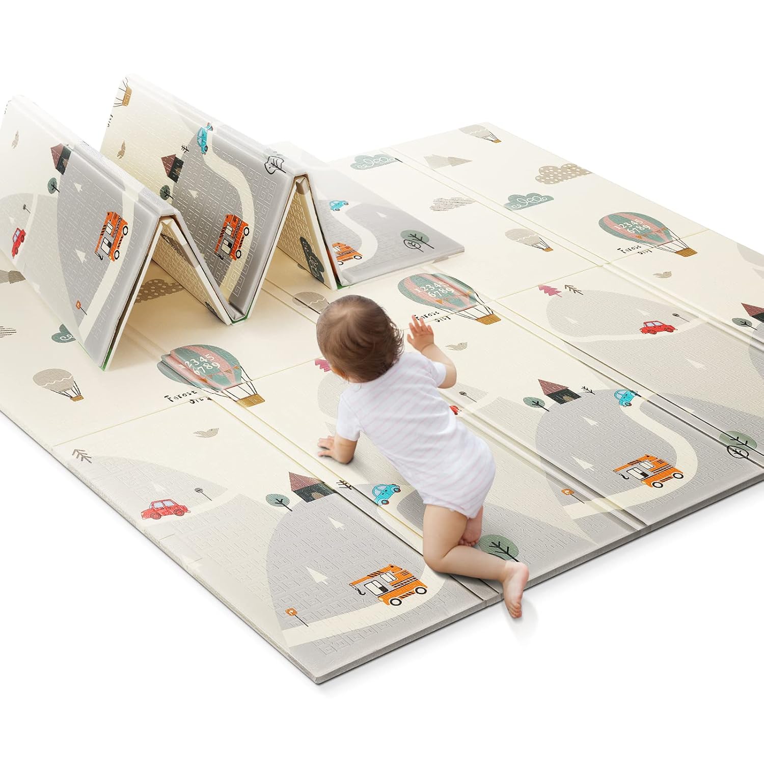UANLAUO Foldable Baby Play Mat, Extra Large Waterproof Activity Playmats for Babies