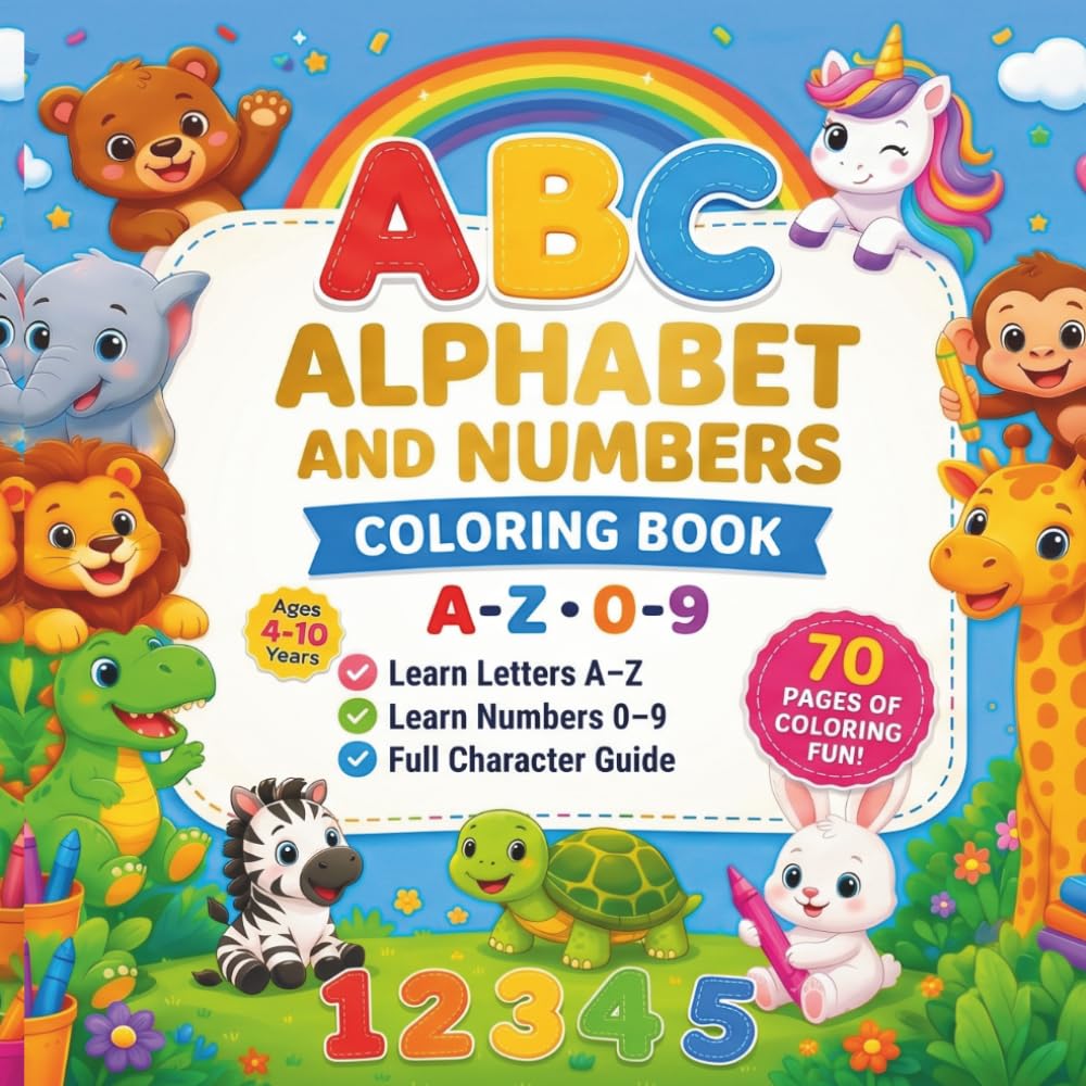 ABC ANIMALS & NUMBERS COLORING BOOK: MY FIRST ABC ANIMALS AND NUMBERS COLORING BOOK