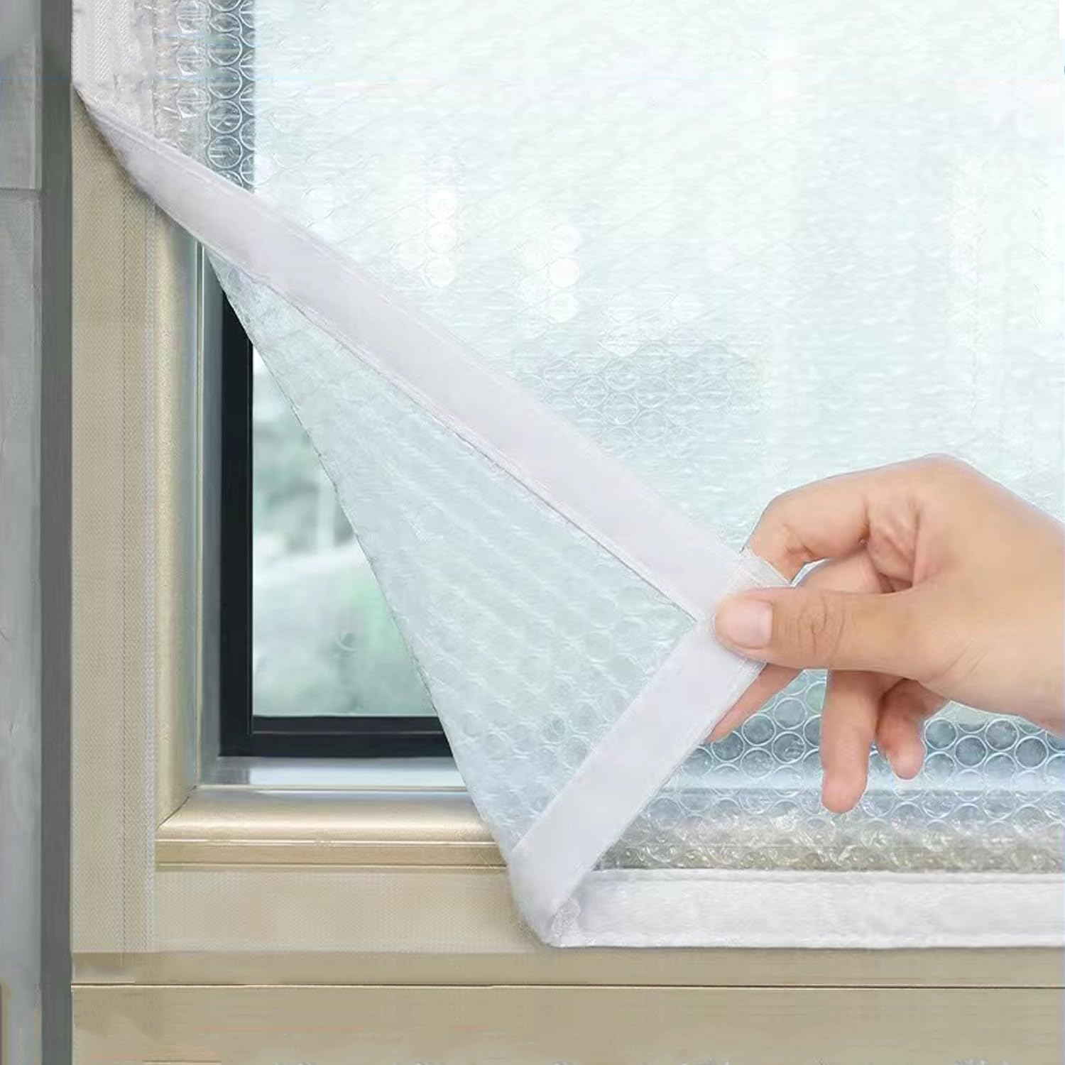 Sheyle Light Thermo Cover Insulating Film - Secondary Glazing Insulation For Windows & Doors, Keeps Cold Or Heat Out, Windproof, Dust Proof, Reusable (100X120cm/39X47in)
