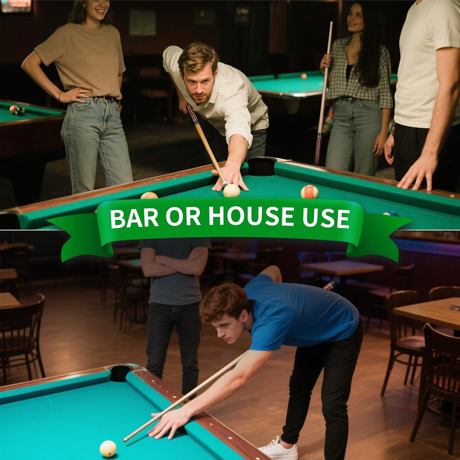 AKLOT Queue de Billard, Queue Professionnelle avec rallonge télescopique, Queue en Bois d'érable Canadien avec étui, 147 cm(58'') 538-590g(19-21onces)