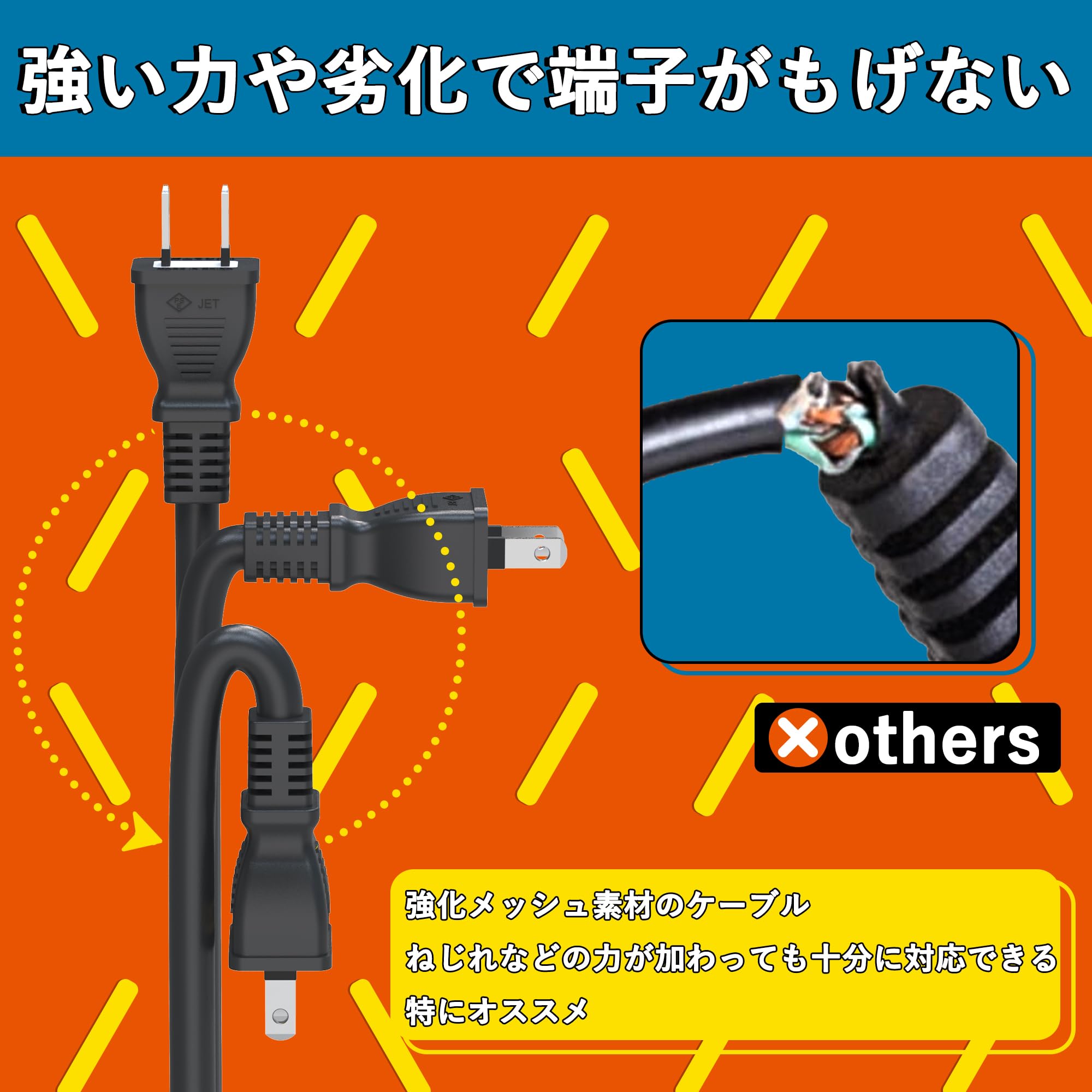 Amazon.co.jp: 延長コード 20m 延長ケーブル 電源コード 分配コード