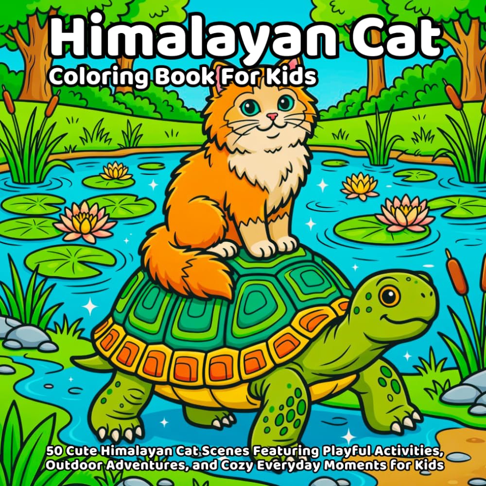 Himalayan Cat Coloring Book: 50 Cute Himalayan Cat Scenes Featuring Playful Activities, Outdoor Adventures, and Cozy Everyday Moments for Kids