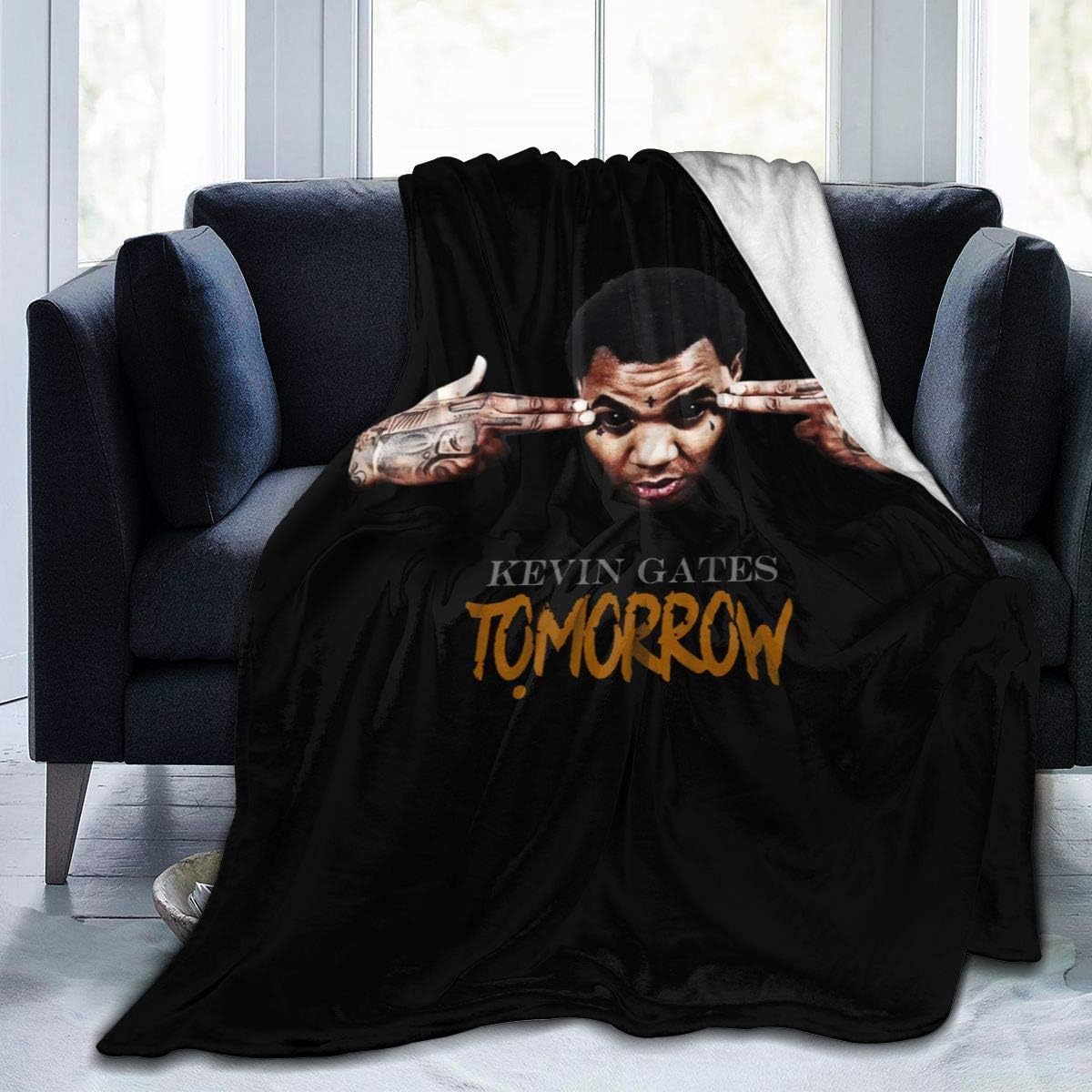 GTGTH Kevin Gates Soft and Warm Throw Blanket Digital Printed Ultra-Soft Micro Fleece Blanket 60"x50"