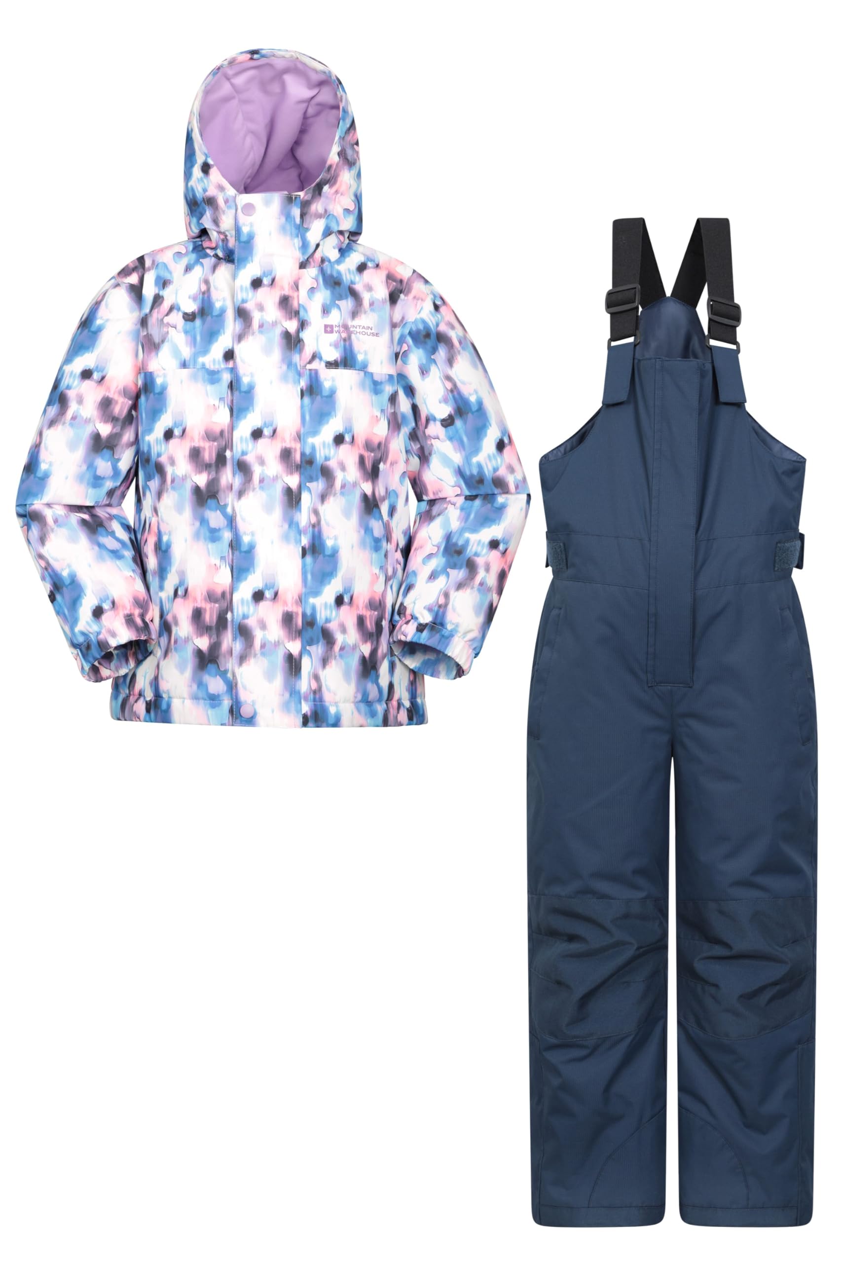 Mountain WarehousePolar Zone Kids Jacket & Salopette Snow Set - Fleeced Lined Ski Set with Pockets, Boys & Girls - Winter Skiing, Sports & Outdoors