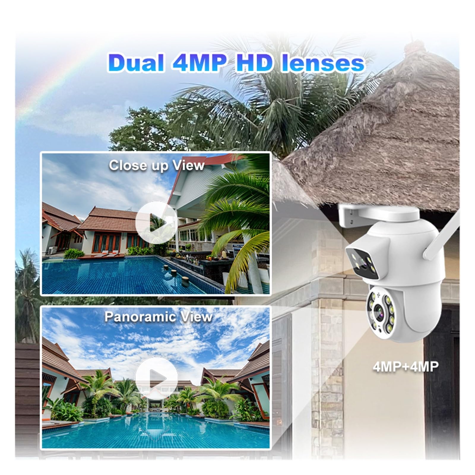 Caméra de Surveillance de sécurité Domestique IP PTZ extérieure