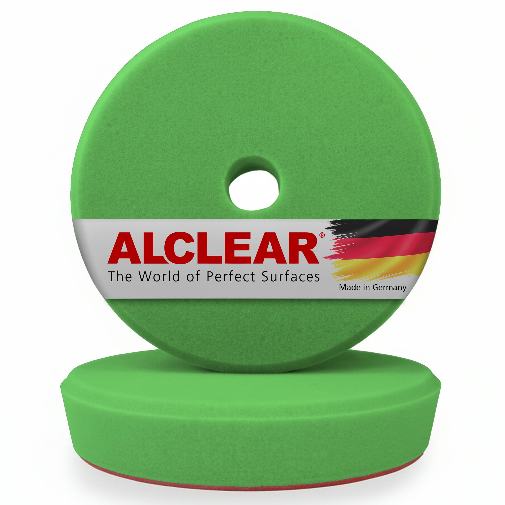 ALCLEAR 5095G Car Polishing Pad Medium Hard for RUPES Polishing Machine Diameter 95/80 x 25 mm Green Set of 2 Polishing Pad Polishing Foam