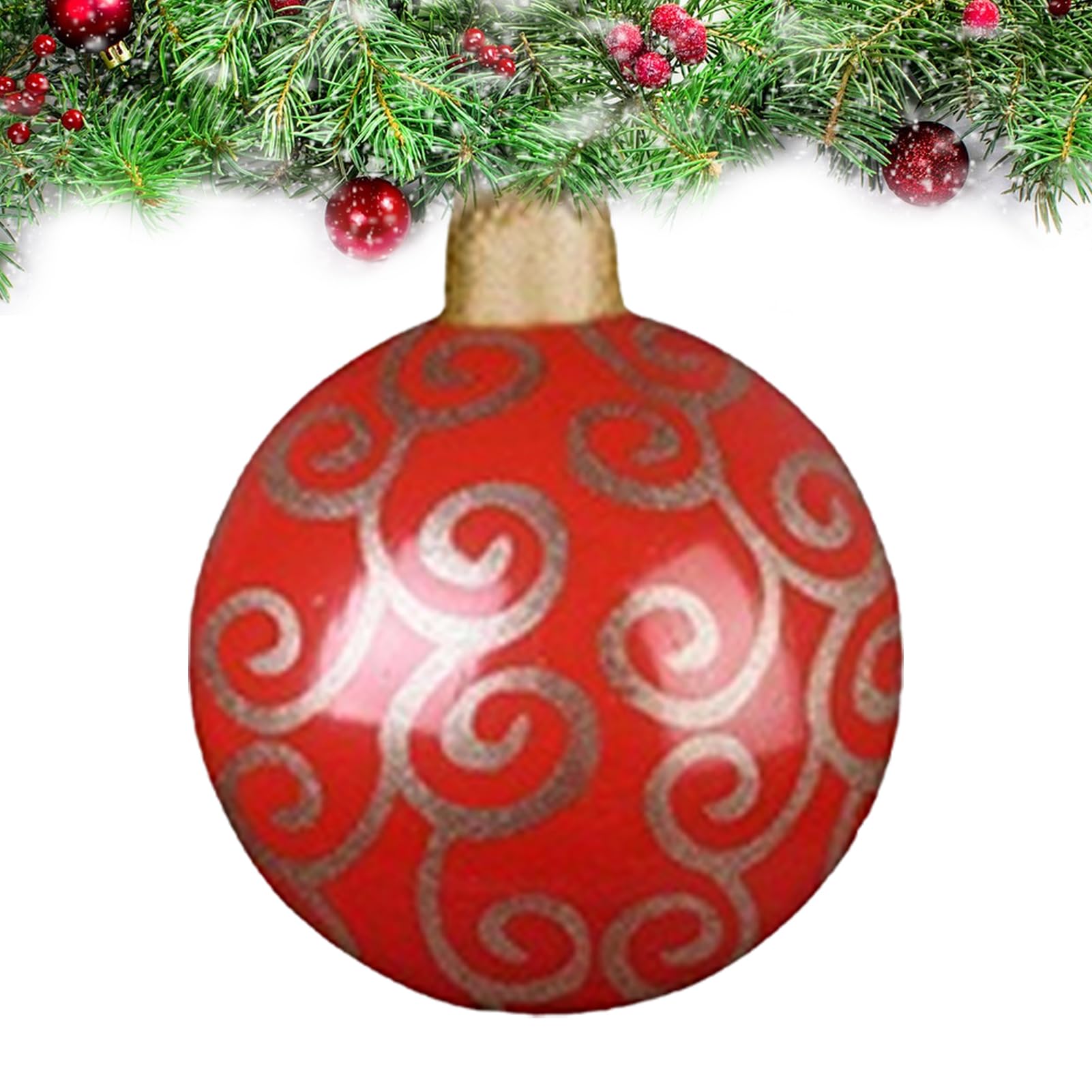 Boules de Noël gonflables haut de gamme de 61 cm, décoration de Noël suspendue et grand format