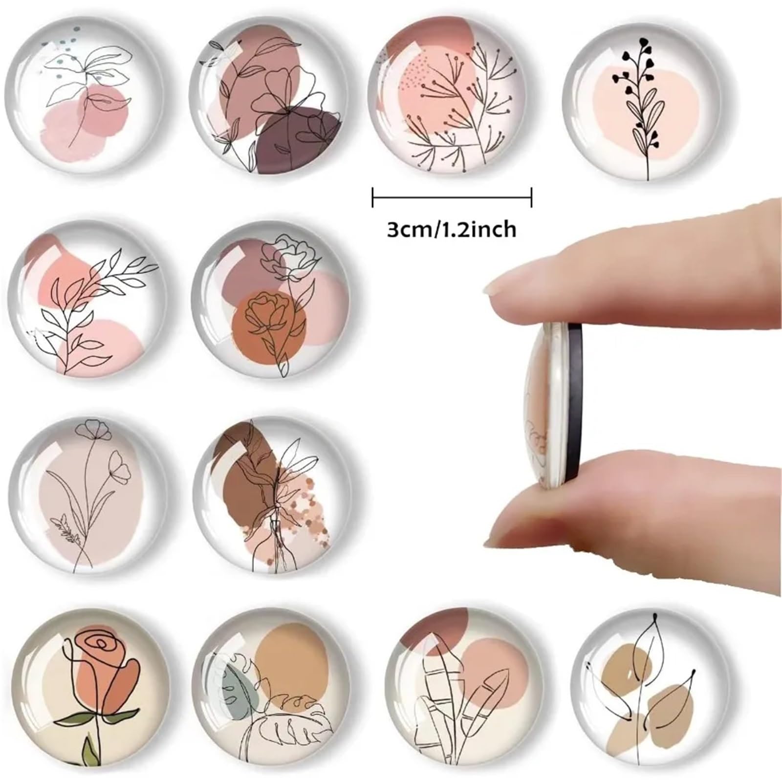 Magnete Kühlschrank 12 Stück Glas-Kühlschrankmagnete, Starke magnetische Kühlschrank-Strichzeichnung, Kristall-Tive for die Küche