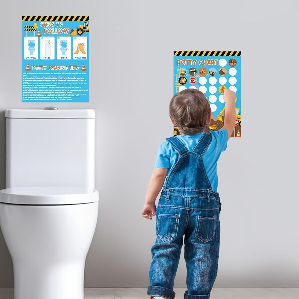 Construction Potty Training Chart for Toddlers Boys Barbados | Ubuy